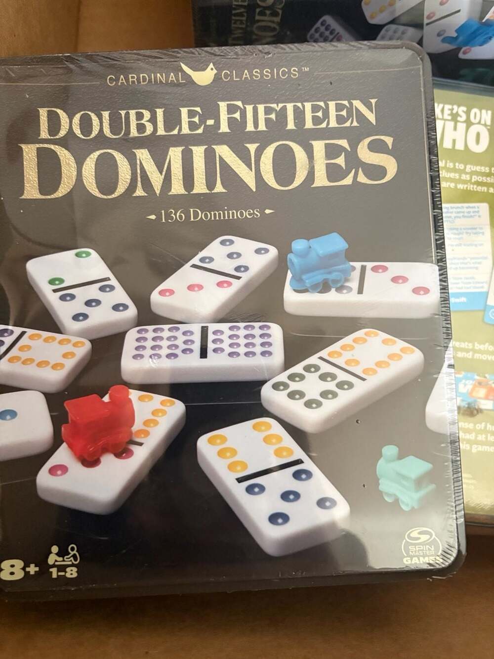 Spin Master Cardinal Classics Double-Fifteen Dominoes Set in Tin - 136 Color Dot